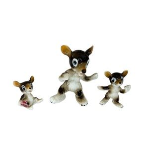 Vintage Japan Fighting Mouse Bone China Figurines Set